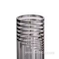 Silver striped cylinder vase glass